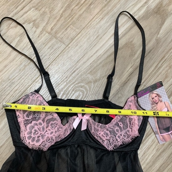 Frilly Pink Babydoll Tulle Chemise M NWT - Picture 4 of 8